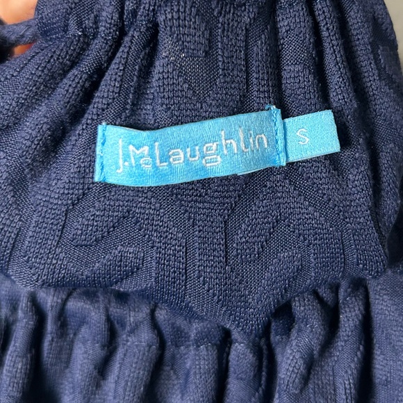 J. McLaughlin Navy & Gold Halter Stretchy Top - Picture 4 of 4